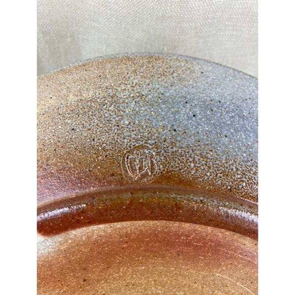 Hand Painted Hand Turned Ceramic Glazed Bowl Stamped 10 in - Picture 6 of 7